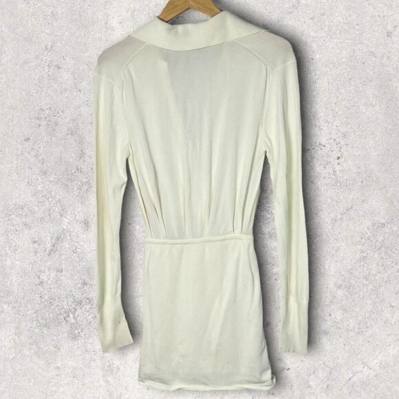 Gauge81 Off White Nojas Dress‎ Size XS Faux Wrap Elastic Waist Ribbed Knit Mini - Picture 6 of 16